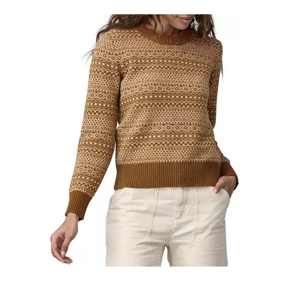 Patagonia Women's L Large Recycled Wool-Blend Crewneck Sweater Brown NWT Cozy - Picture 8 of 12